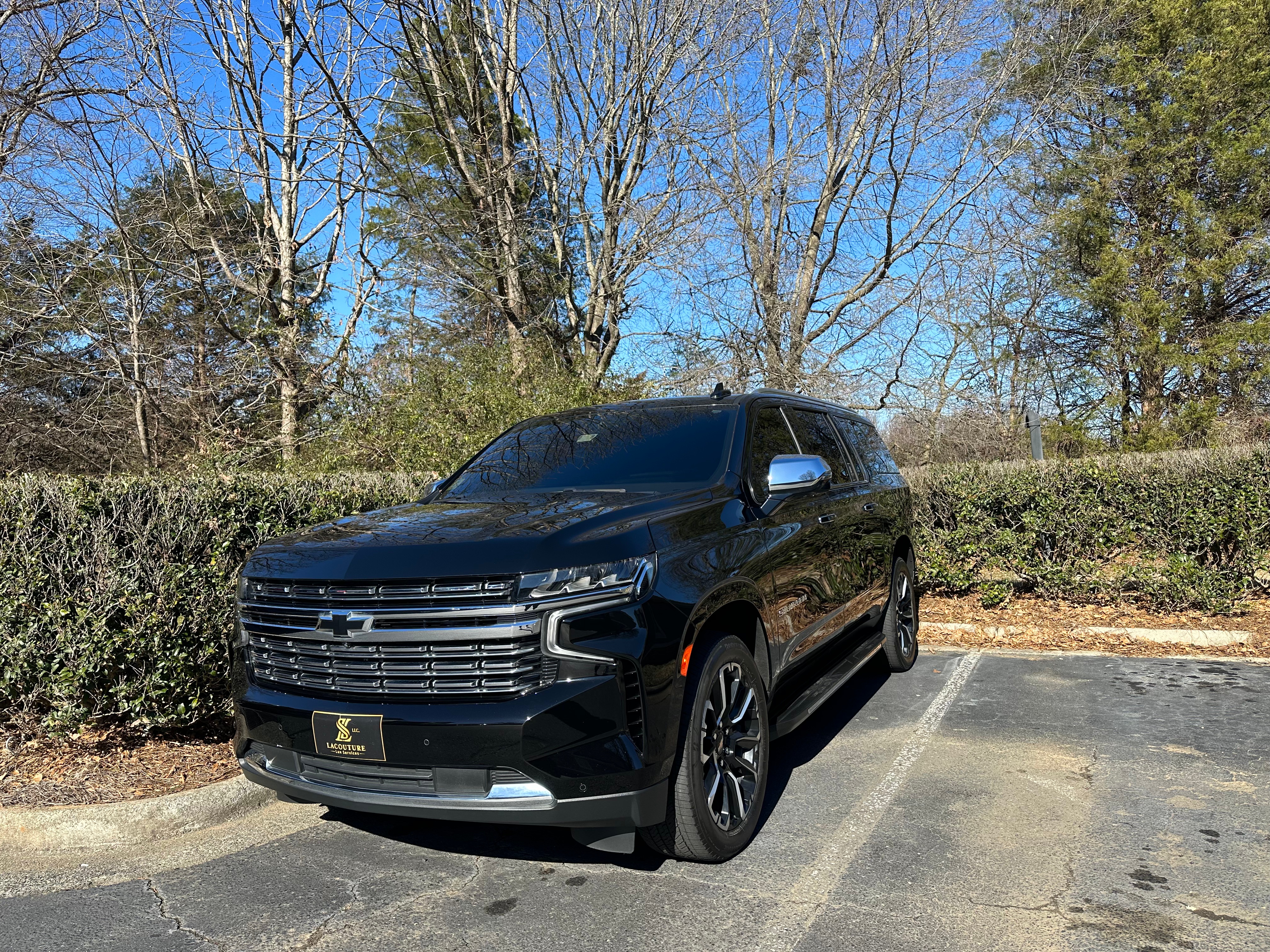 Lacouture Lux Services luxury vehicle staged for a wedding in Kannapolis, North Carolina
